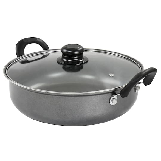 Gibson Everyday® 12" Highberry Gray Nonstick All Purpose Pan with Lid | 14" x 12" x 3" | Michaels®